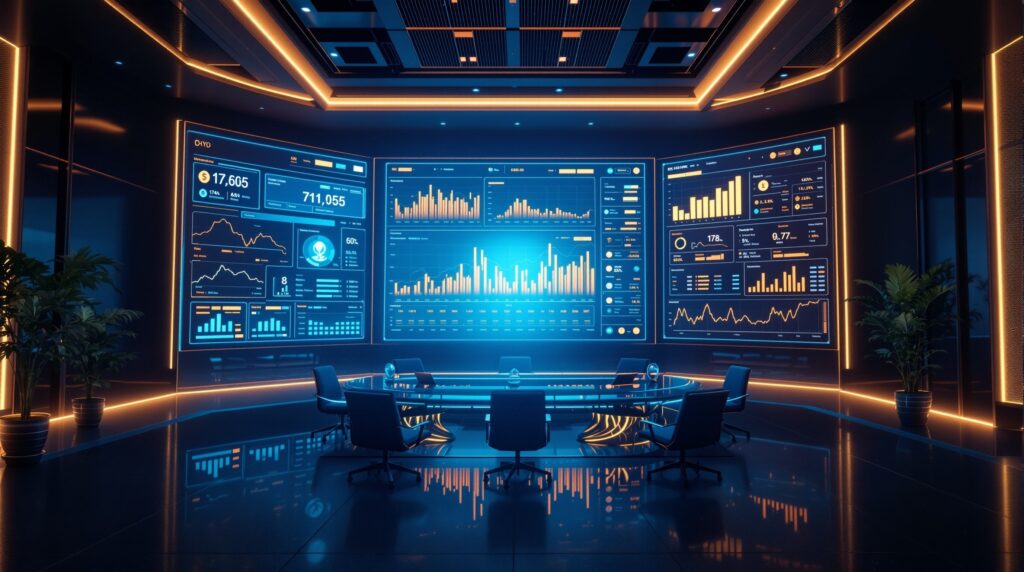 Digital asset treasury management - corporate treasury with cryptocurrency portfolio displays