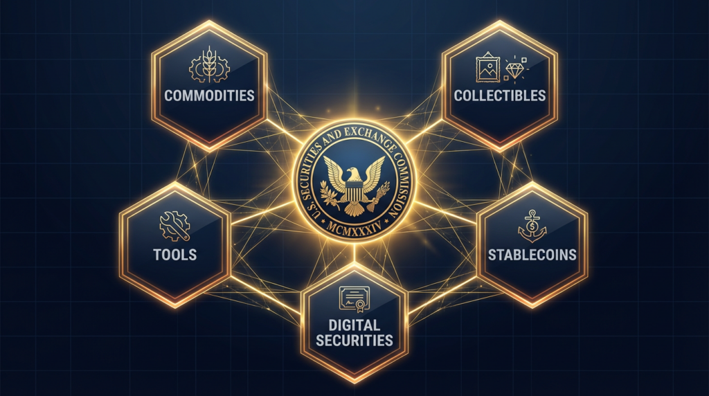 SEC five-part token taxonomy regulatory framework for digital assets 2026
