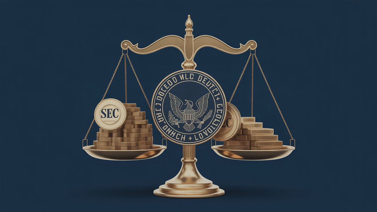 SEC regulatory framework merging with blockchain digital securities visualization